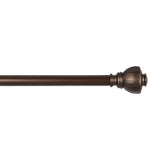 Exclusive Home Ronaldo 1" Window Curtain Rod and Finial Set, Adjustable 66"-120", Oil Rubbed Bronze