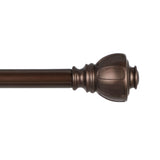Exclusive Home Ronaldo 1" Window Curtain Rod and Finial Set, Adjustable 66"-120", Oil Rubbed Bronze