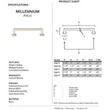 Alno A950-8-PN Millennium Modern Pulls, Polished Nickel