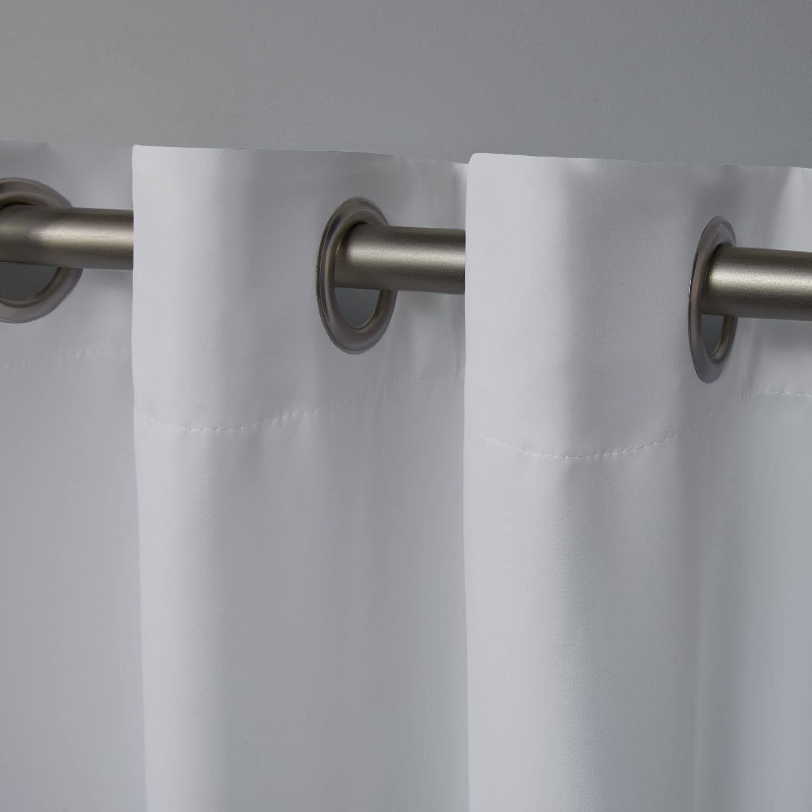EXCLUSIVE HOME Academy Total Blackout Grommet Top Curtain Panel Pair, 52"x63", White