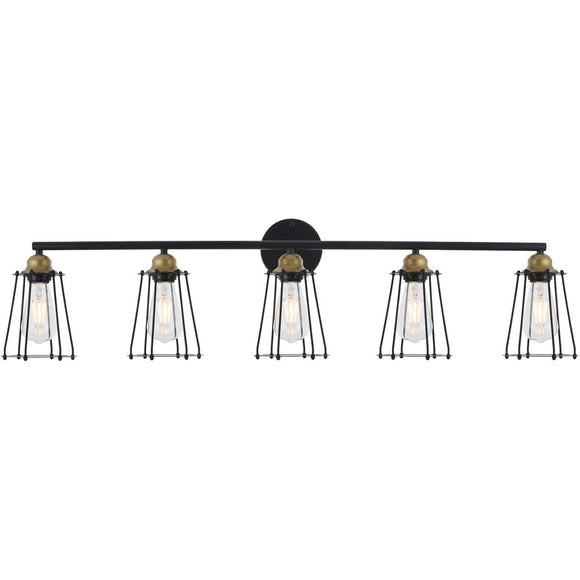 Living District Auspice 5 Light Brass and Black Wall Sconce
