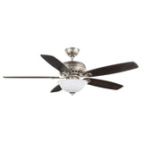 Southwind II 52 in. LED Indoor Brushed Nickel Ceiling Fan with Light Kit and Remote Control