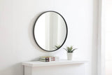 Elegant Decor Eternity Home Office Decorative Round Framed Wall Mirror, 24" L x 24" H - Black