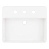 Signature Hardware 447958 Hibiscus 20" Fireclay Vessel Bathroom Sink with 3 Faucet Holes at 8" Centers