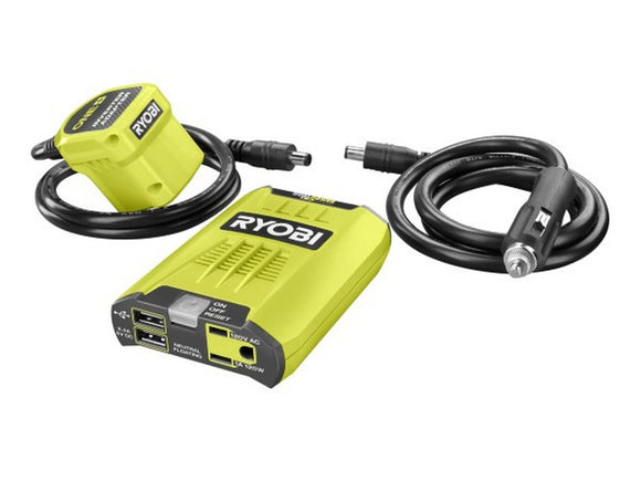 RYOBI ONE+ 18V 120-Watt 12V Automotive Power Inverter with Dual USB Ports RYI120A