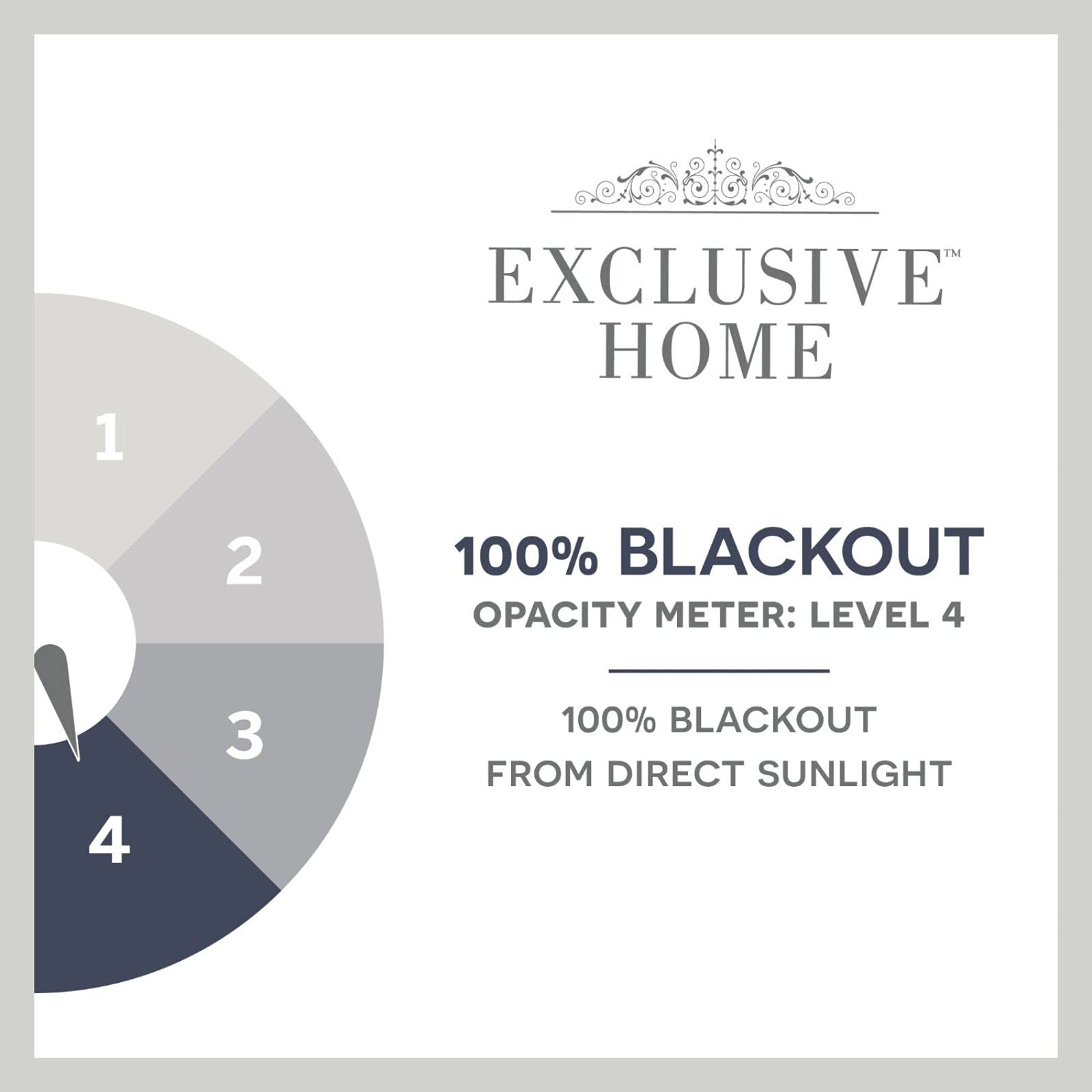 Exclusive Home Burke 100% Blackout Grommet Top Curtain Panel Pair, 52"x96", Silver, Set of 2