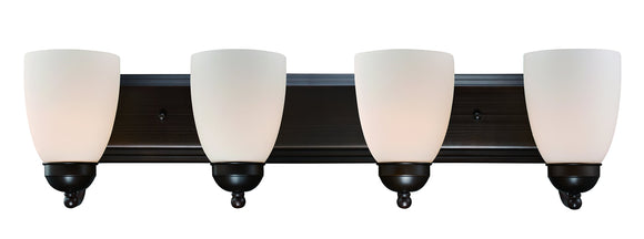 Trans Globe Imports 3504-1 ROB Transitional Four Light Vanity Bar from Clayton Collection in Bronze/Dark Finish,