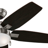 Hunter 59212 Antero LED Indoor Brushed Nickel Ceiling Fan with Light 46 in