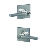Schlage F40 LAT 625 COL Latitude Lever with Collins Trim Bed & Bath Privacy Door Lock, Bright Chrome