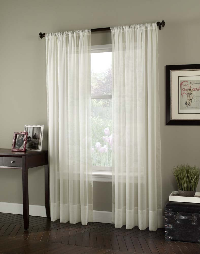 Curtainworks Soho Voile Sheer Curtain Panel, 59" by 95", Oyster