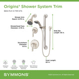 Symmons 9605-PLR-1.5-TRM-STN Origins 2-Handle 1-Spray Shower Trim with 1-Spray Hand Shower in Satin Nickel (Valves Not Included)