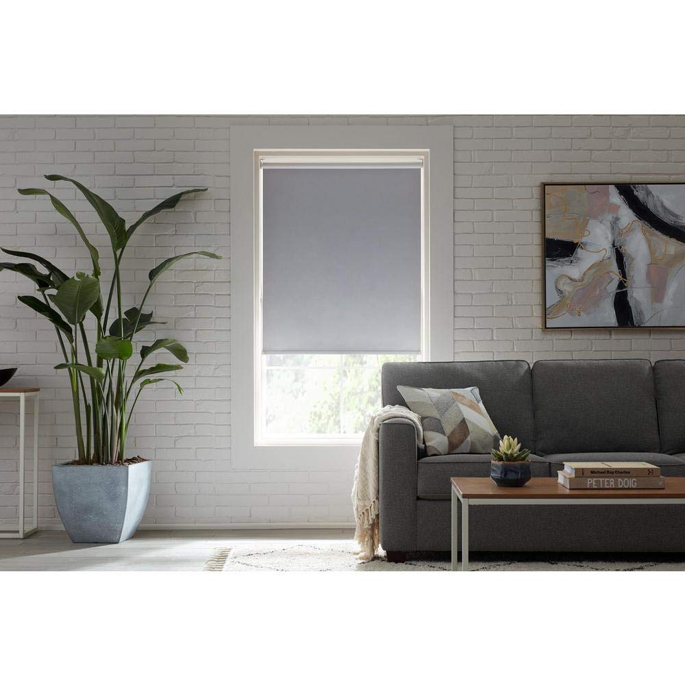 StyleWell Cut-to-Size Taupe Cordless Blackout Fabric Roller Shade 37.25 in. W x 72 in. L