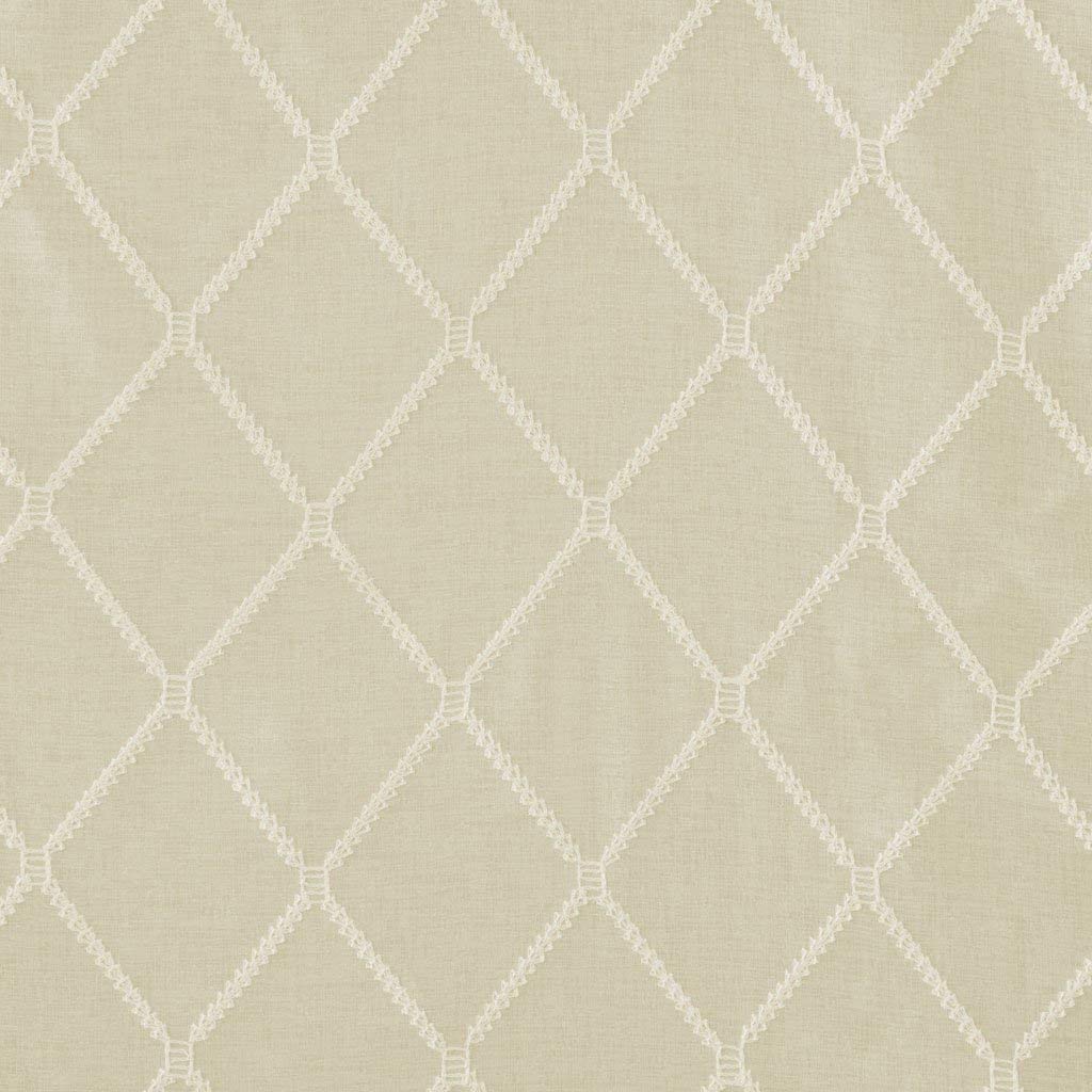 Madison Park Ivory Sheer Curtains For Kitchen, Transitional Fabric Sheer Curtain For Living Room, Irina Embroidered Curtain Sheers , 50"W" x 216"L , 1-Panel Pack