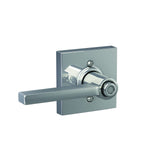Schlage F40 LAT 625 COL Latitude Lever with Collins Trim Bed & Bath Privacy Door Lock, Bright Chrome