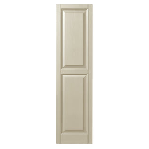 Ply Gem Shutters and Accents VINRP1555 CRM Raised Panel Shutter, 15", Sand Dollar
