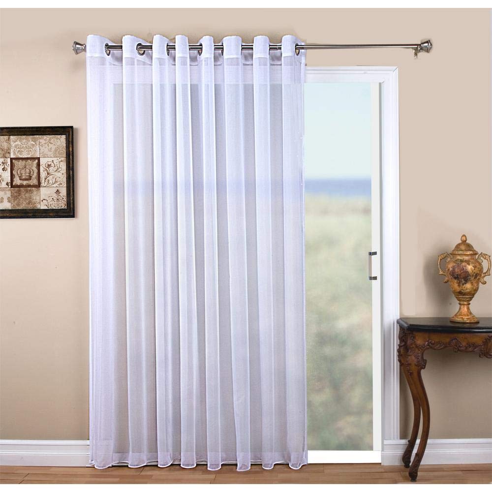 Tergaline Sheer White Double Wide Grommet Curtain Panel 108"Wx84"L