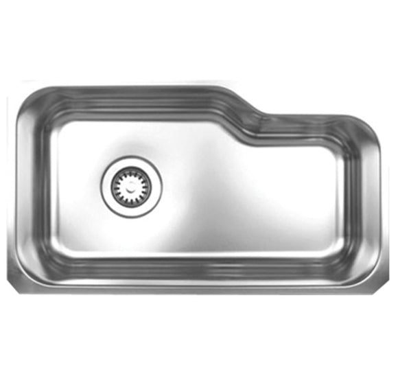Whitehaus WHNUB3016-BSS Noah's Collection 32 1/8-Inch Single Bowl Undermount Kitchen Sink, Brushed Stainless Steel