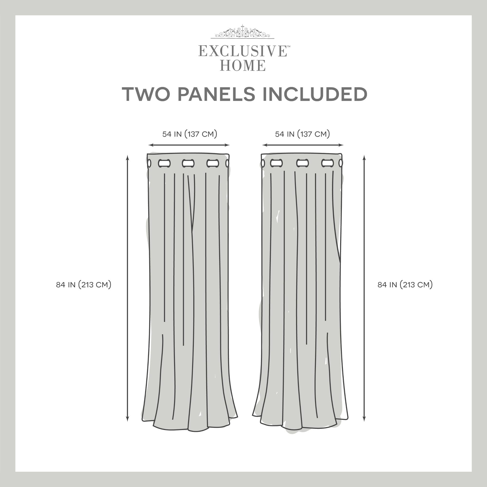 Exclusive Home Loha Linen Grommet Top Curtain Panel Pair, 54"x84", Natural