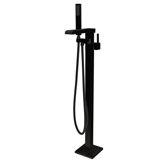 Anzzi Union 2-Handle Clawfoot Tub Faucet with Hand Shower in Brushed Nickel Matte Black