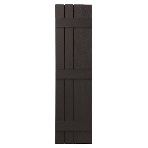 Ply Gem Shutters and Accents VIN4C1555 59 4 Board Closed Board & Batten Shutter, Brown