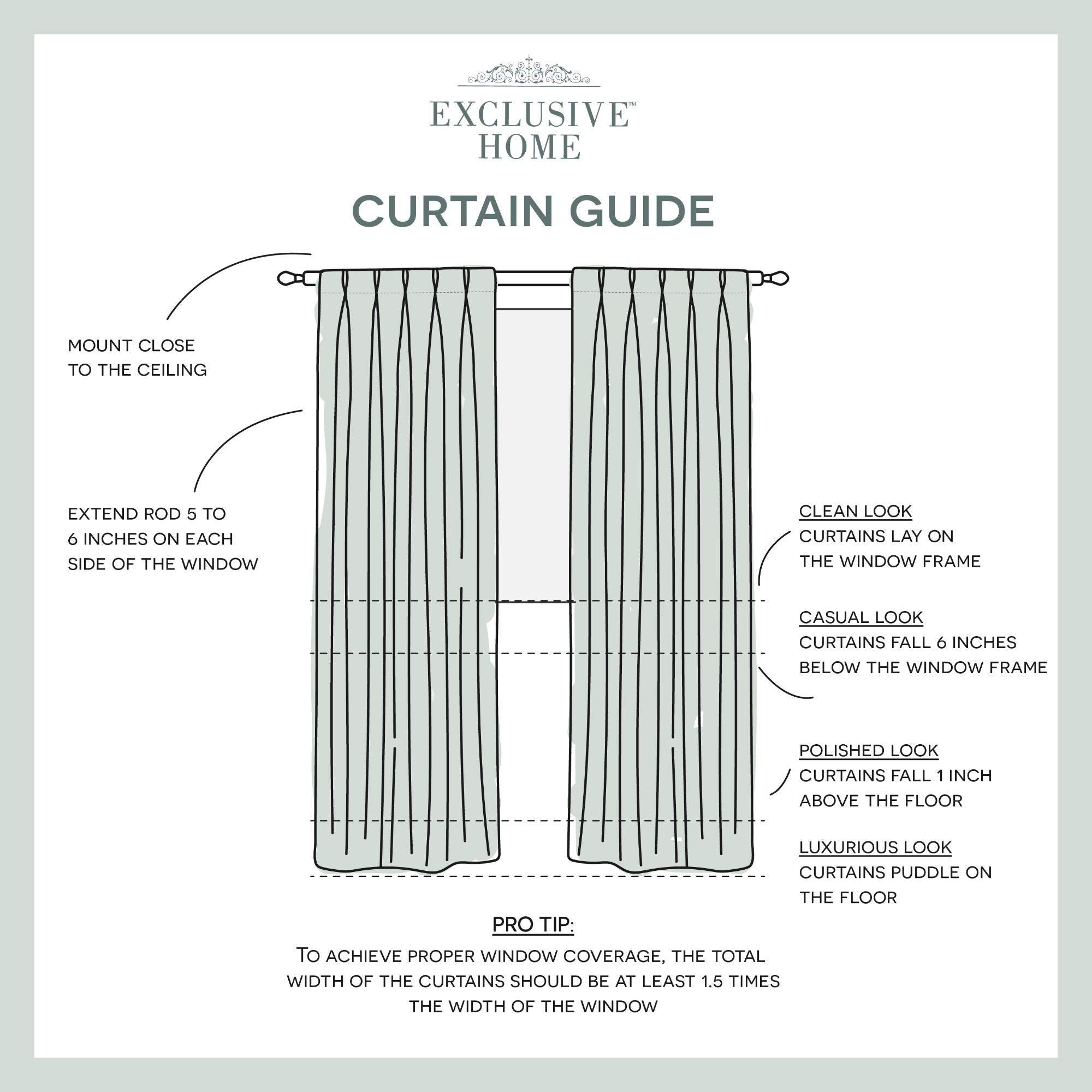 EXCLUSIVE HOME Sateen Twill Woven Room Darkening Blackout Pinch Pleat/Hidden Tab Top Curtain Panel Pair, 84" Length, Vanilla