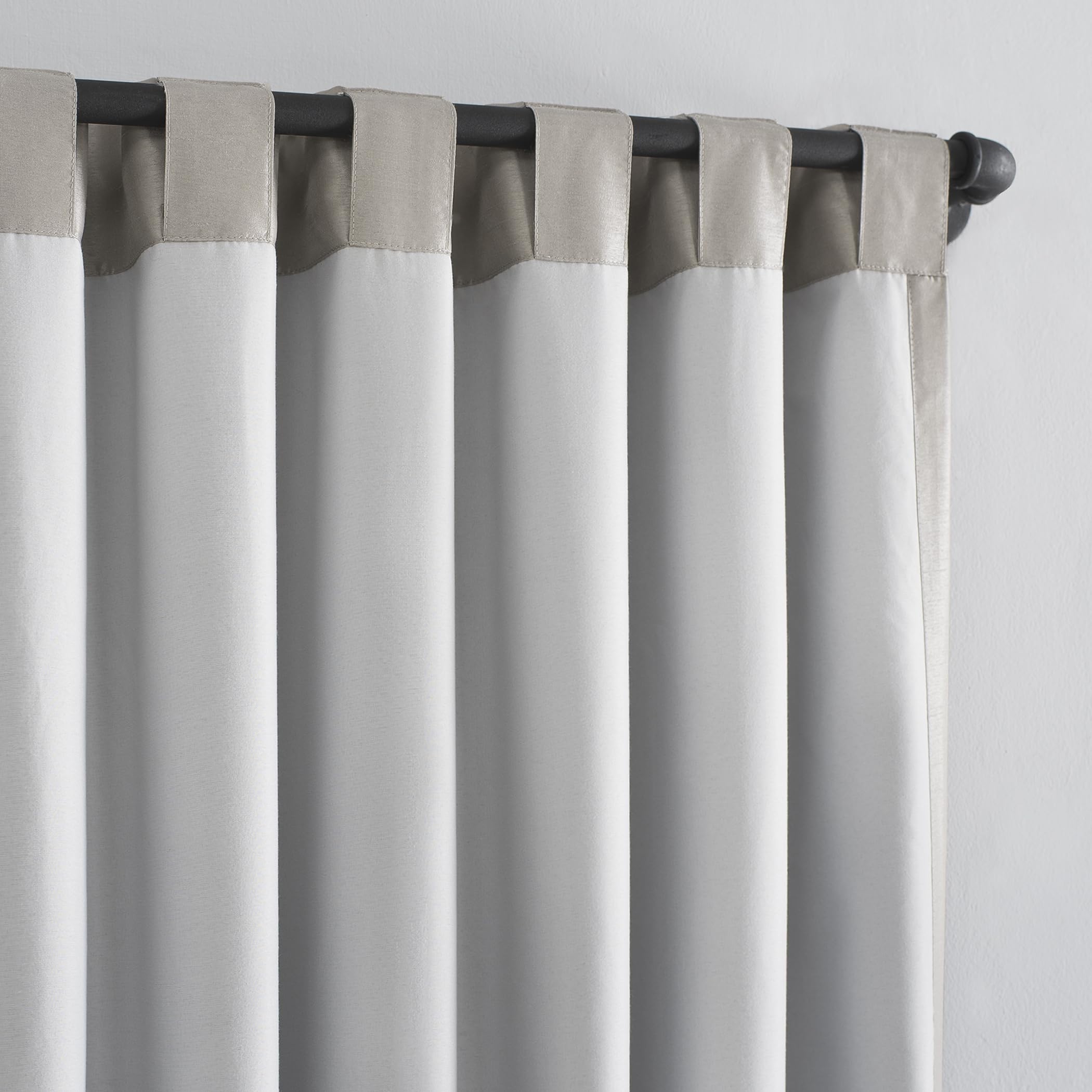 Sun Zero Greyson Faux Dupioni Silk Thermal Extreme Total Blackout Back Tab Curtain Panel, 50" x 63", Stone Beige