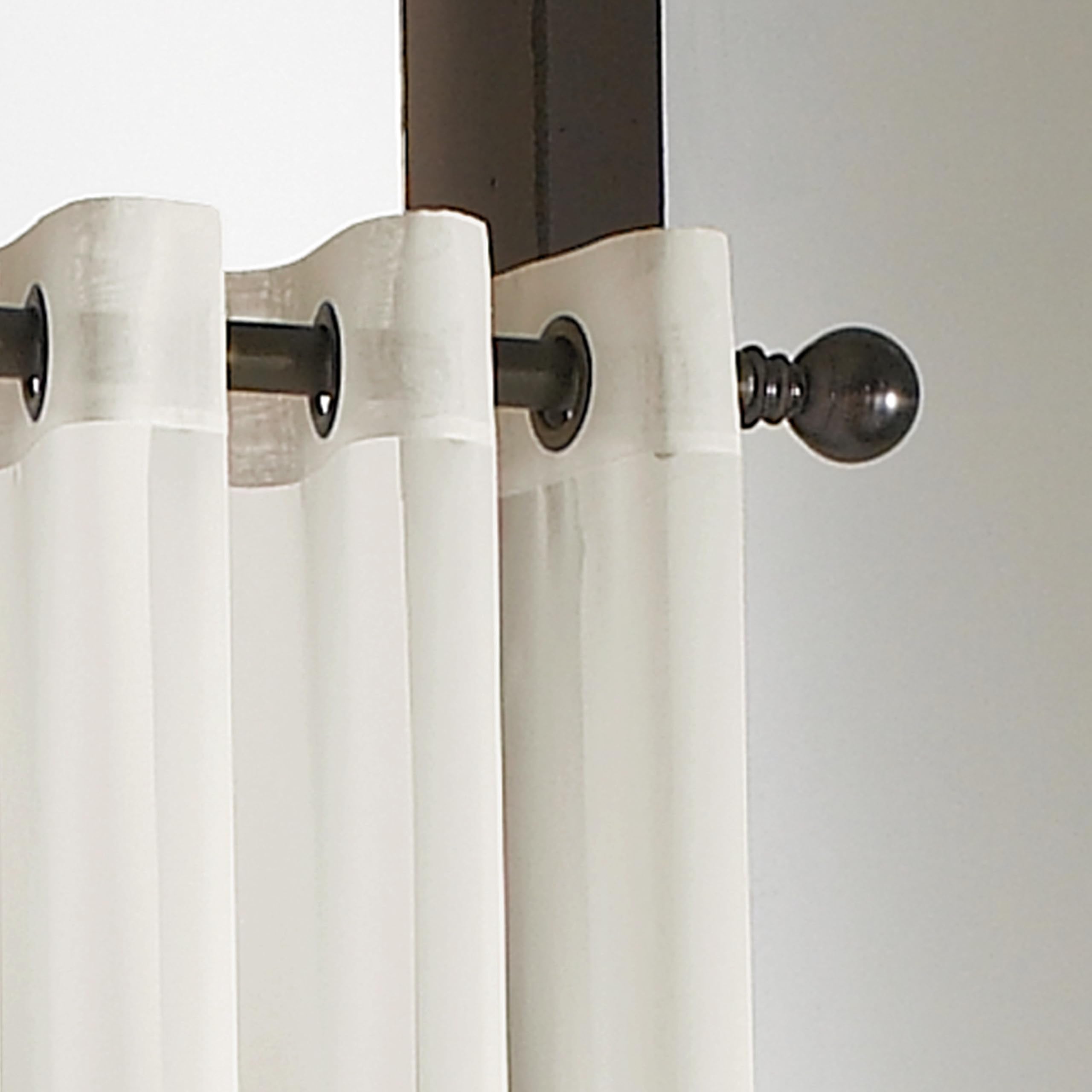 Curtainworks Soho Voile Sheer Grommet Curtain Panel, 59 by 108", Oyster
