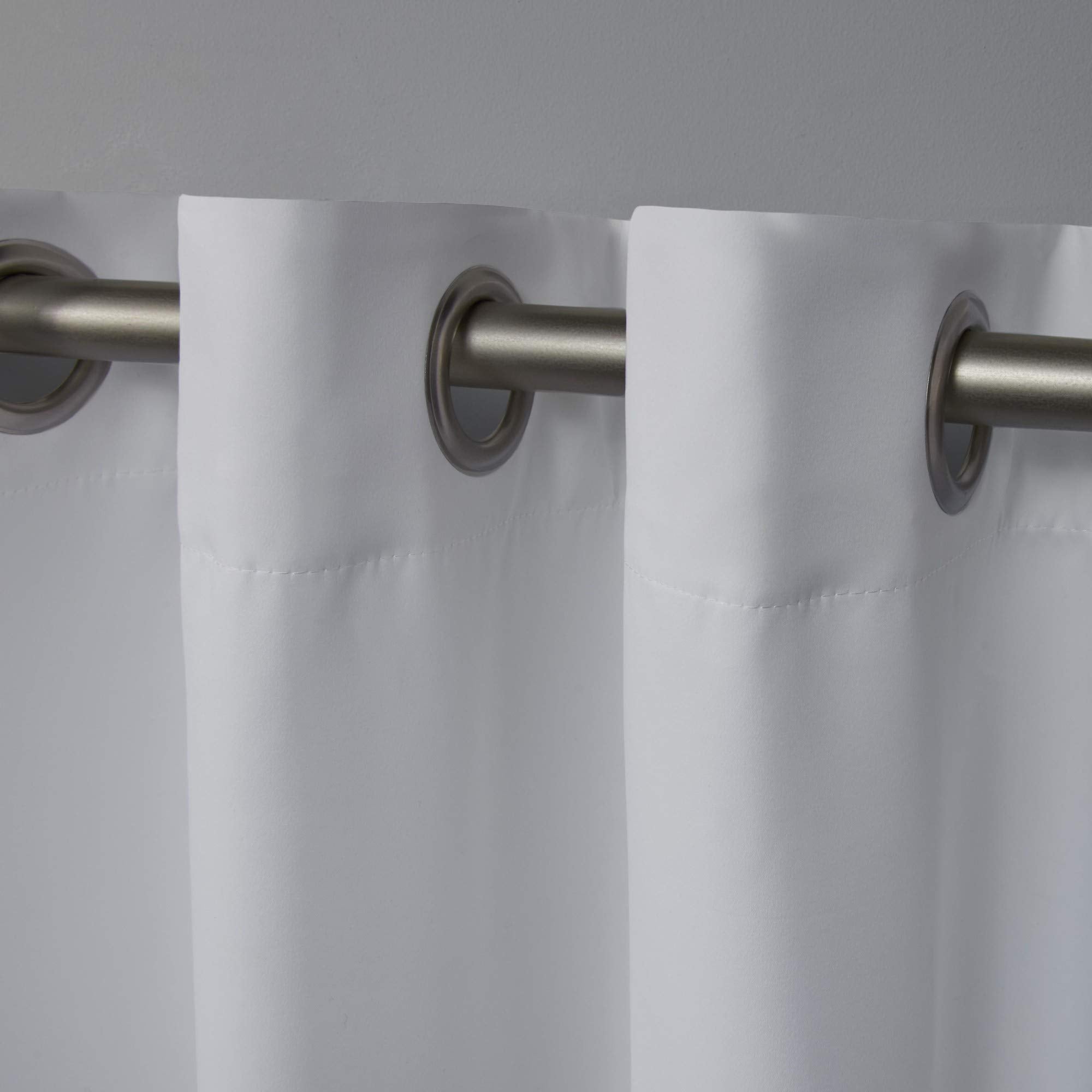 EXCLUSIVE HOME Academy Total Blackout Grommet Top Curtain Panel Pair, 52"x84", White