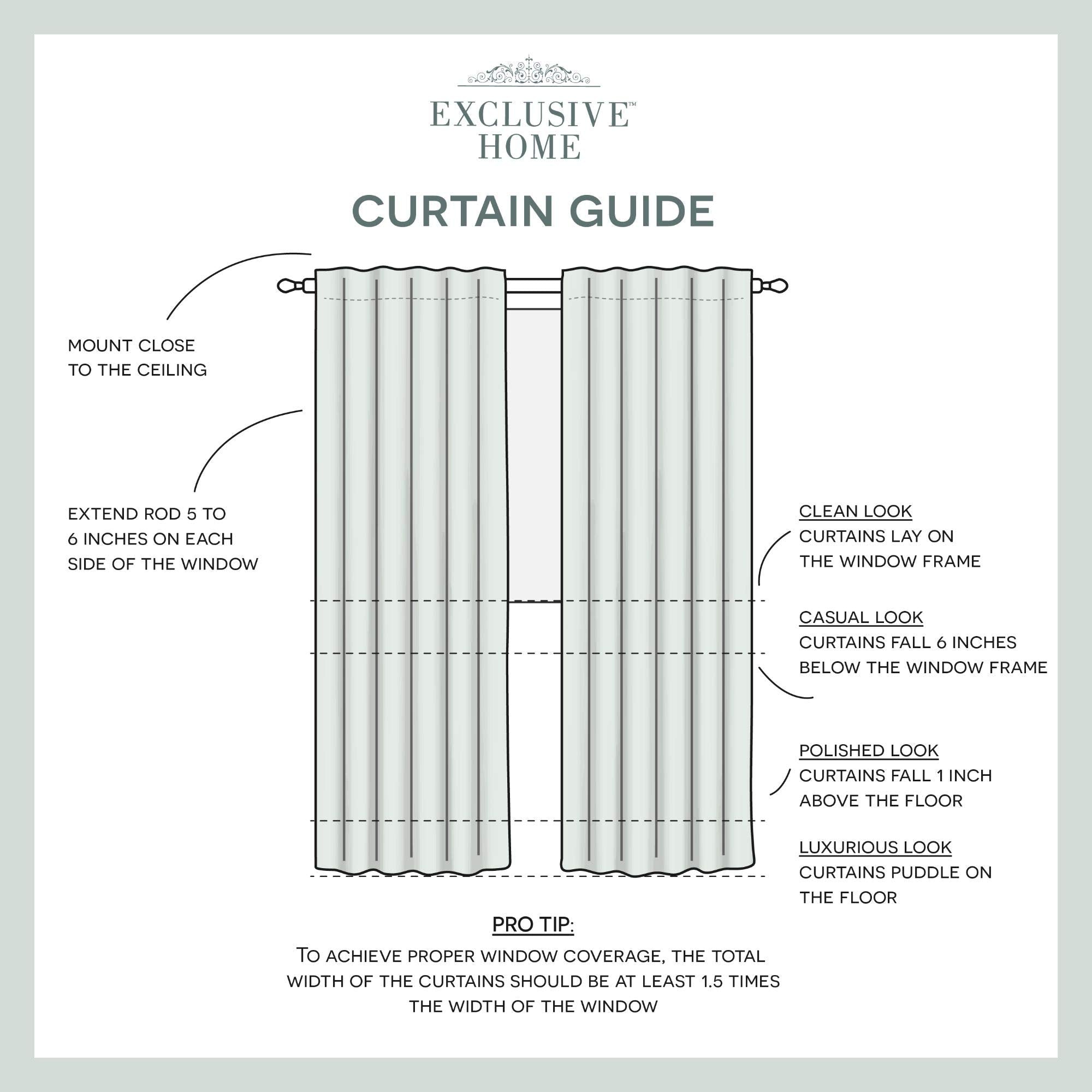 Exclusive Home Curtains Bella Window Curtain Panel Pair with Hidden Tab Top, 54x96, Winter White, 2 Count