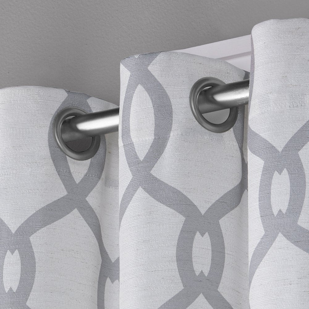 EXCLUSIVE HOME Kochi Light Filtering Linen Blend Grommet Top Curtain Panel Pair, 54"x108", Dove Grey