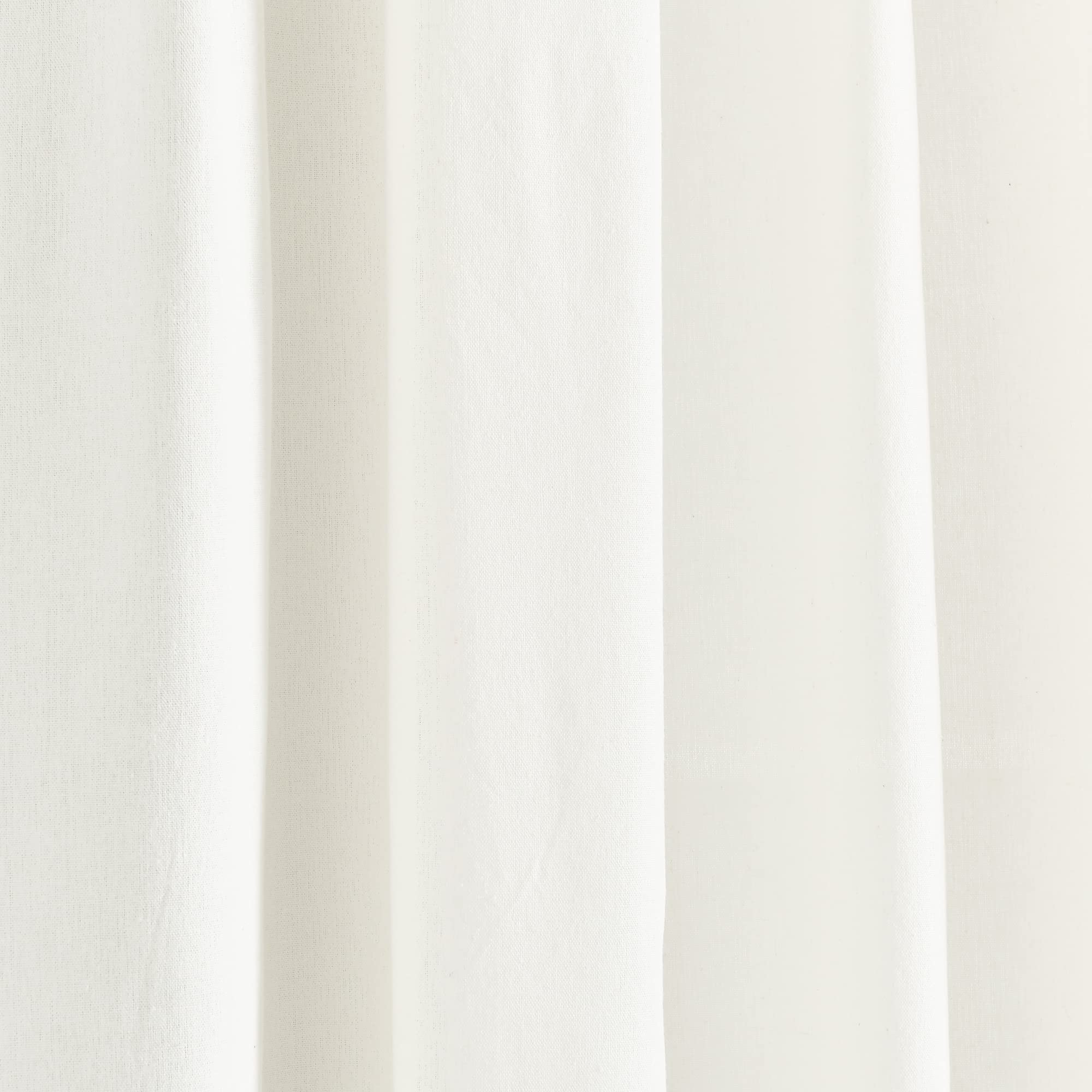 Lush Decor Modern Faux Linen Embroidered Edge with Attached Valance Window Curtain Panels Pair 52" W x 84" L Linen - Linen Curtains for Living Room