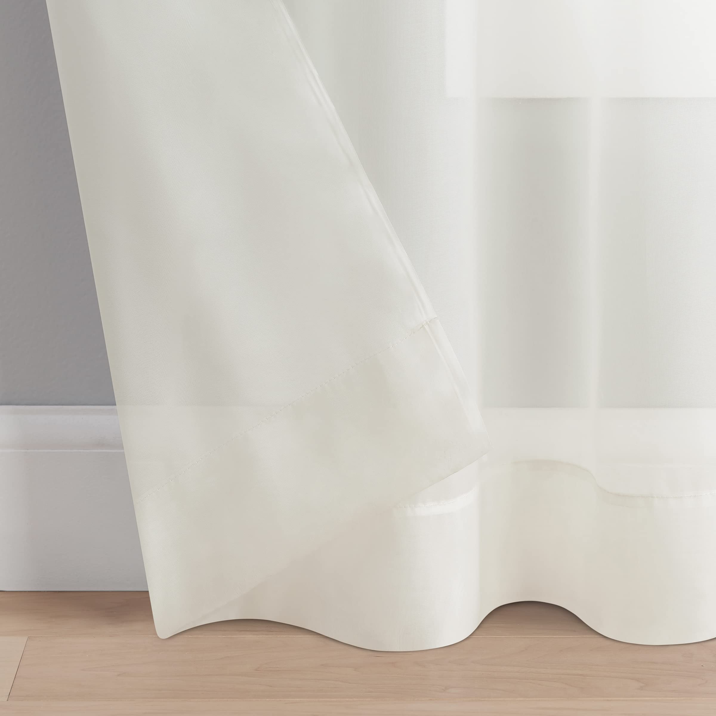 Eclipse Livia Sheer Rod Grommet 54 x 95 Curtain Panel in Ivory
