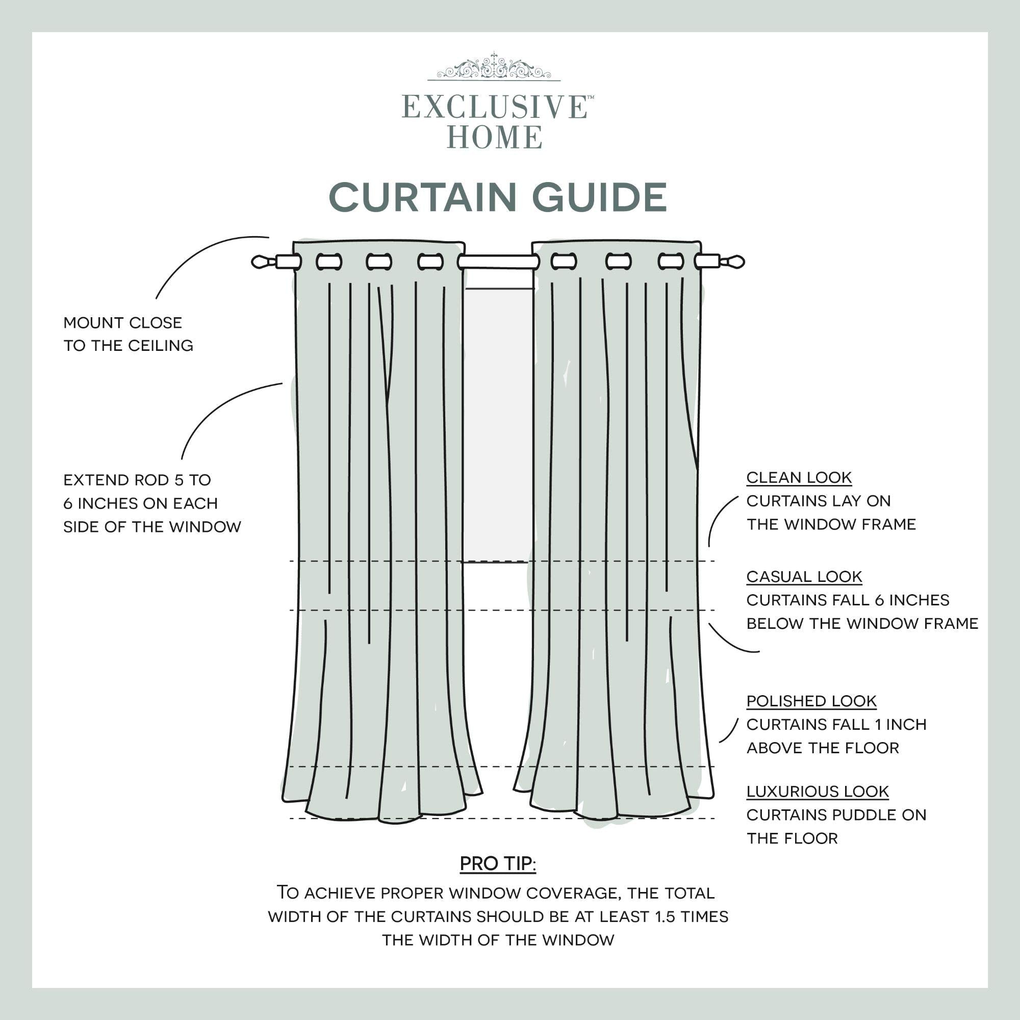 EXCLUSIVE HOME Academy Total Blackout Grommet Top Curtain Panel Pair, 52"x84", White