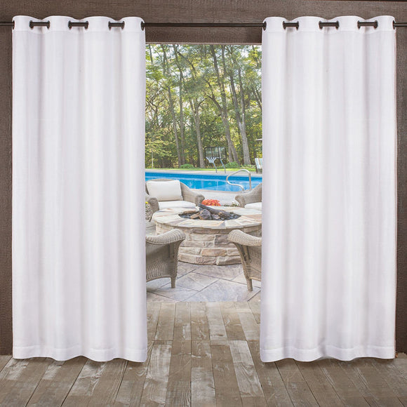 Exclusive Home Miami Semi-Sheer Textured Indoor/Outdoor Grommet Top Curtain Panel, 54