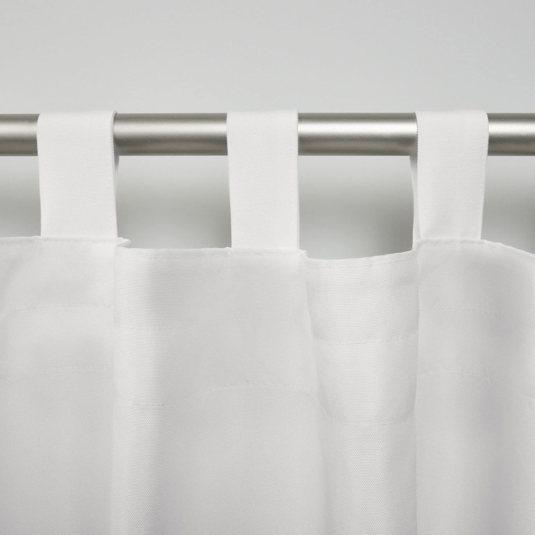 Exclusive Home Cabana Solid Indoor/Outdoor Light Filtering Hook-and-Loop Tab Top Curtain Panel Pair, 54"x108", Vanilla