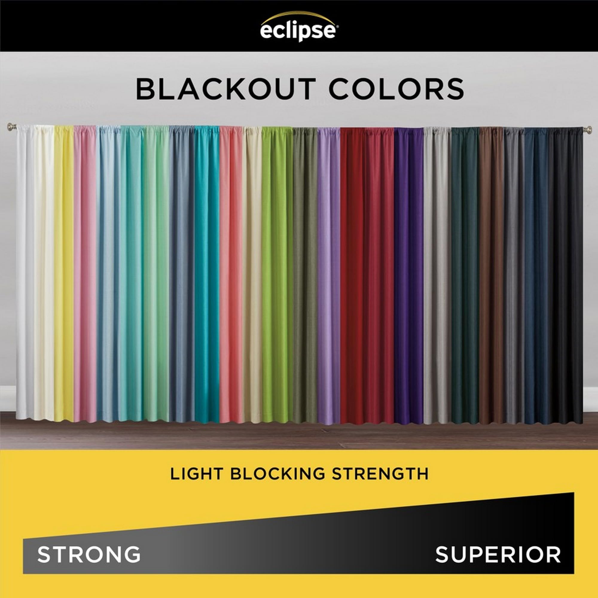 ECLIPSE Kendall Modern Blackout Thermal Rod Pocket Window Curtain for Bedroom or Living Room (1 Panel), 42" x 54", Charcoal