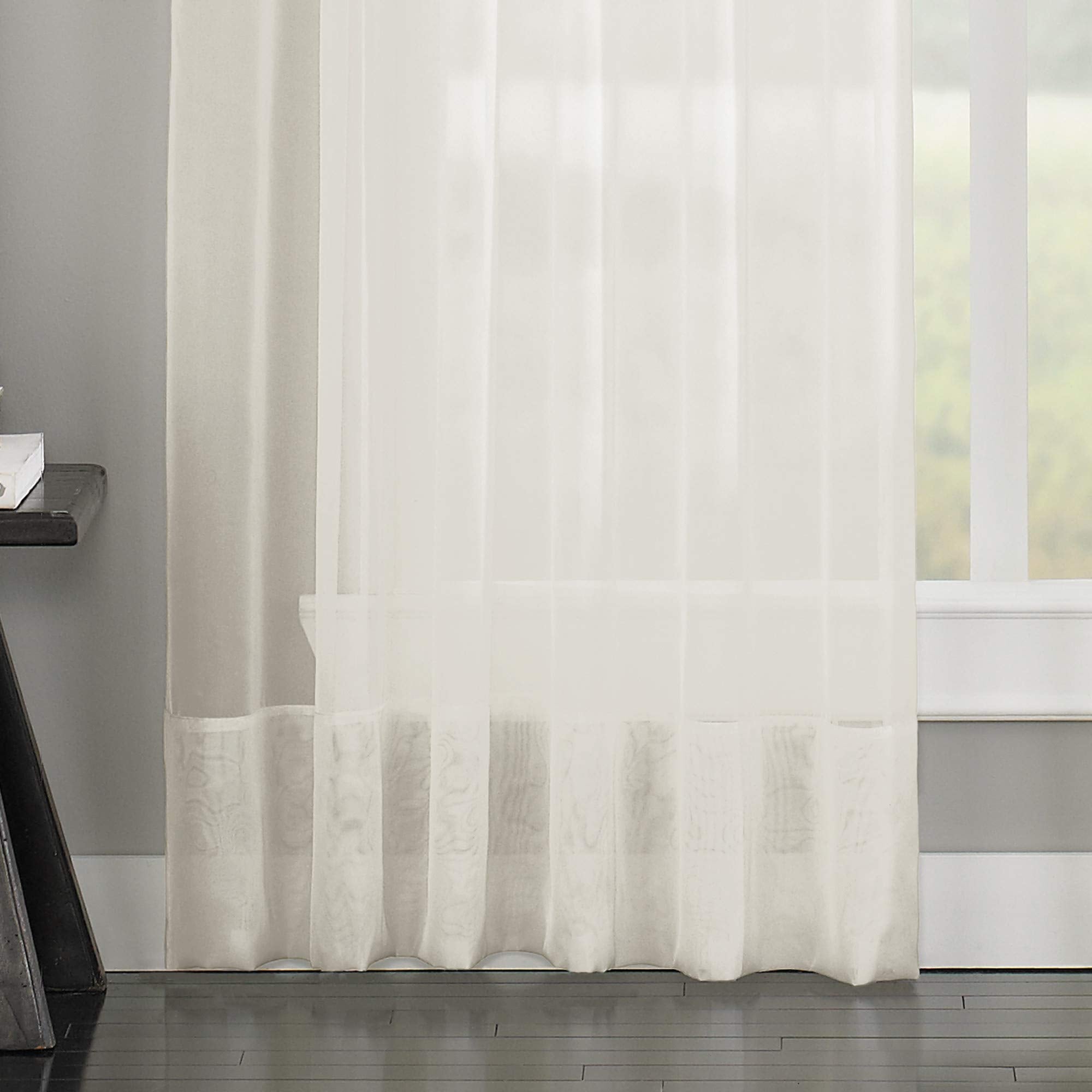 Curtainworks Soho Voile Sheer Pinch Pleat Curtain Panel, 29 by 95", Oyster
