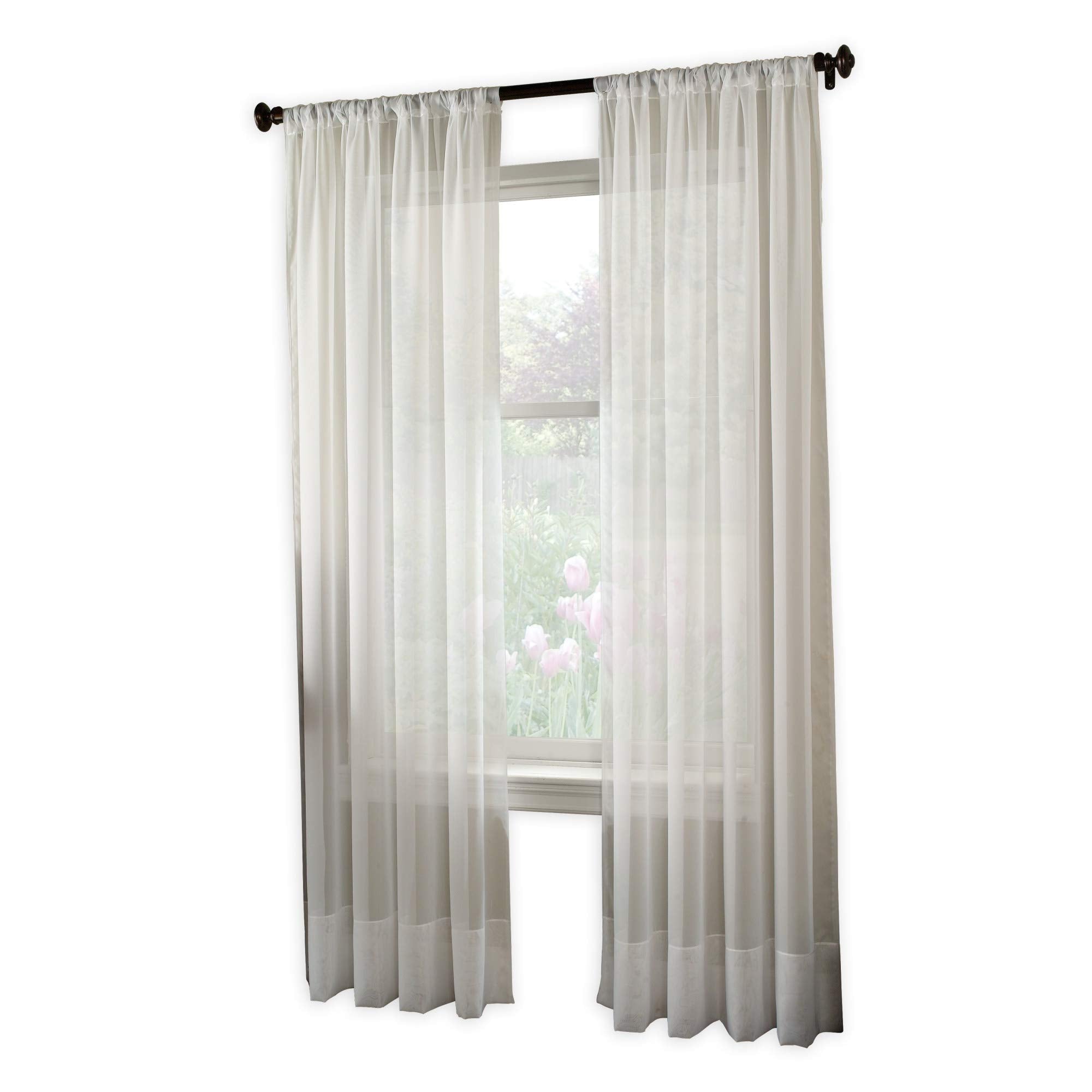 Curtainworks Soho Voile Sheer Curtain Panel, 59" X 108", Winter White