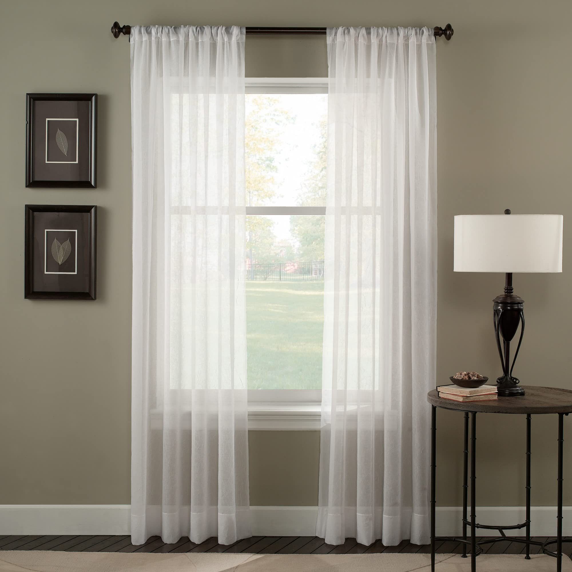 Curtainworks Trinity Crinkle Voile Sheer Curtain Panel, 51 by 95", Winter