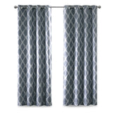 Sun Smart Blakesly Blackout Curtains Patio Window, Ikat Print, Grommet Top Living Room Decor, Living Room Decor, Thermal Insulated Light Blocking Drape for Bedroom and Apartments, 50" x 95", Navy