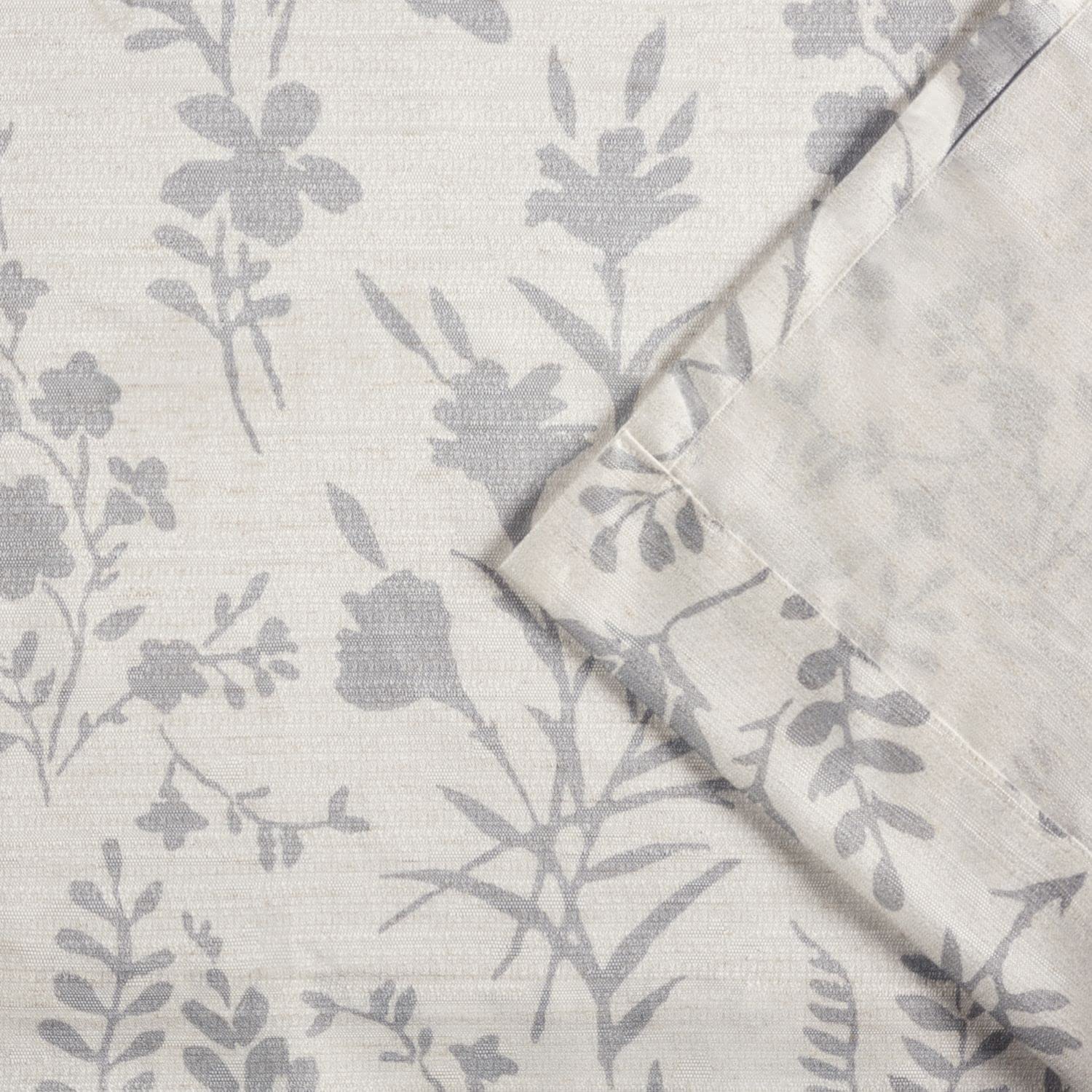 Exclusive Home Silhouette Floral Light Filtering Grommet Top Curtain Panel Pair, 54"x96", Light Grey, Set of 2