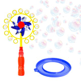 Sunny Days Entertainment Pinwheel Bubble Wand - Bubble Blower and Windmill Spinner - Colors and Styles May Vary