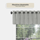 Achim Bedford Valance Window Curtains - 58 Inch Width, 13 Inch Length - Grey - Light Filtering Fabric & Machine Washable Drapes, Yarn Dyed Woven Accents for Bedroom Living & Dining Room Home Decor
