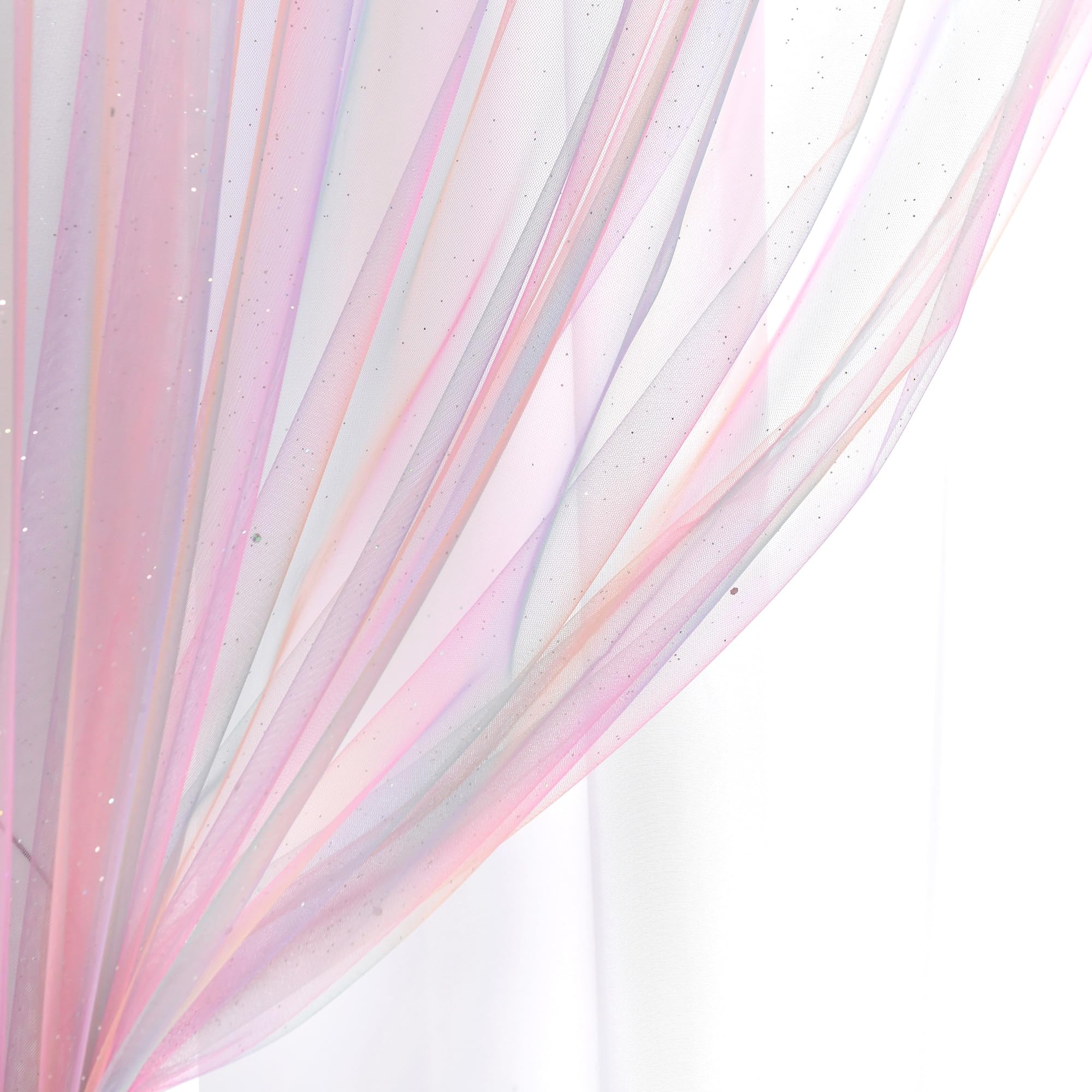 Lush Decor Rainbow Sheer Rod Pocket with Lining Window Curtain Panel (Single Panel), 84" L x 38" W, Rainbow