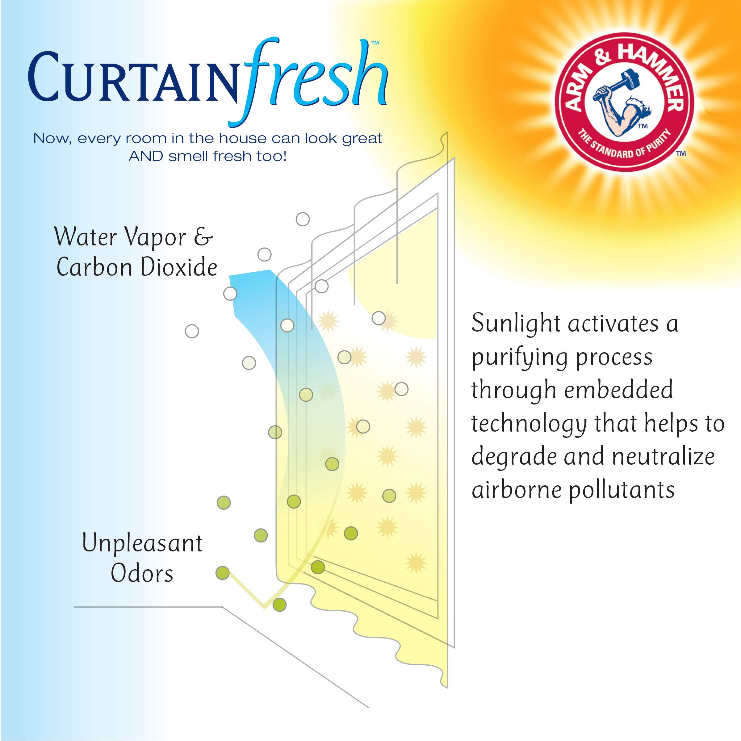 CurtainFresh Odor Neutralizing Sheer Voile Grommet Window Curtain for Bedroom or Living Room (1 Panel), 59 in x 63 in, Latte