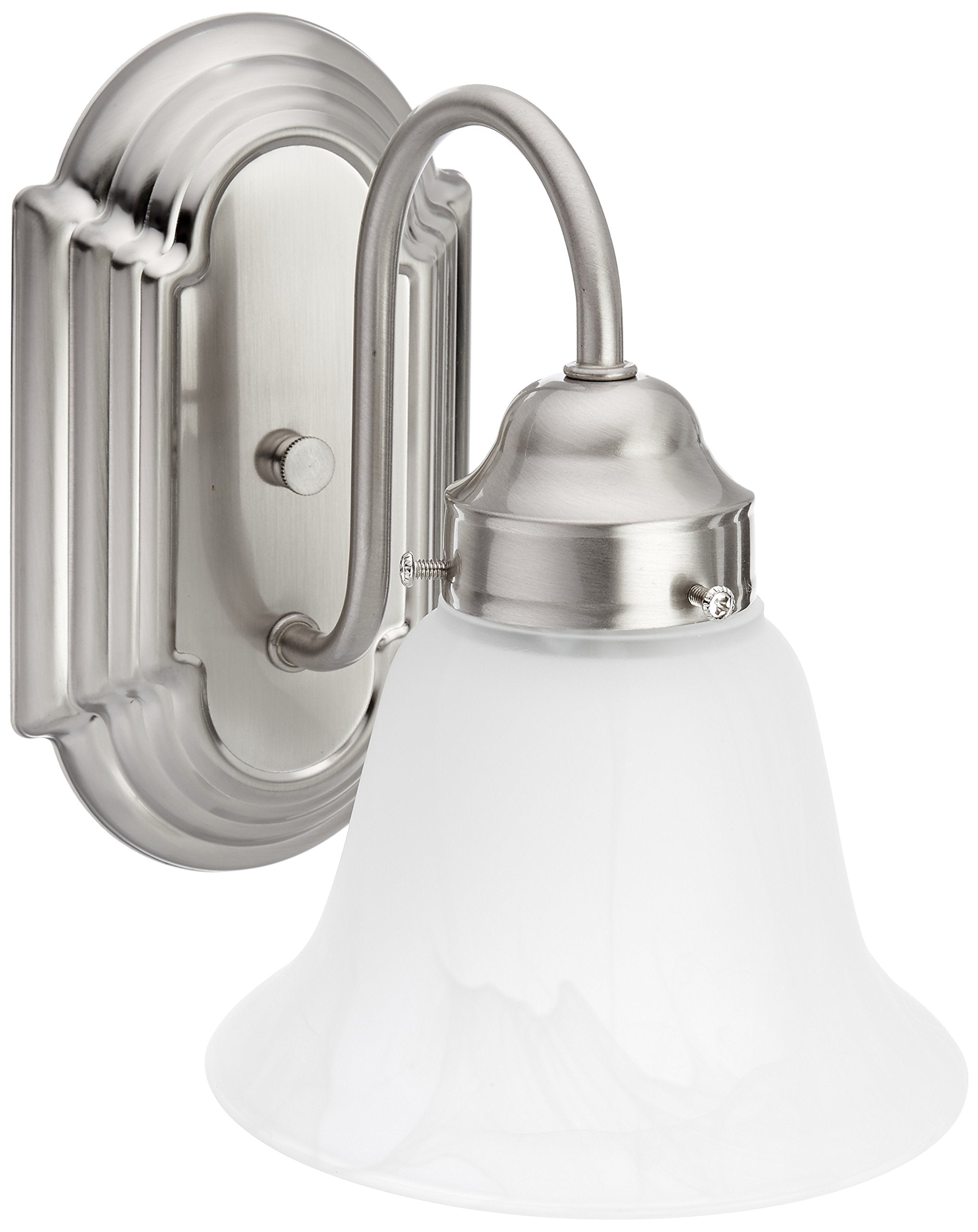 AF Lighting 617568 6-Inch W by 8-1/2-Inch H by 9-Inch E Lunar Bay Lighting Collection One Light Vanity Fixture, Brushed Nickel