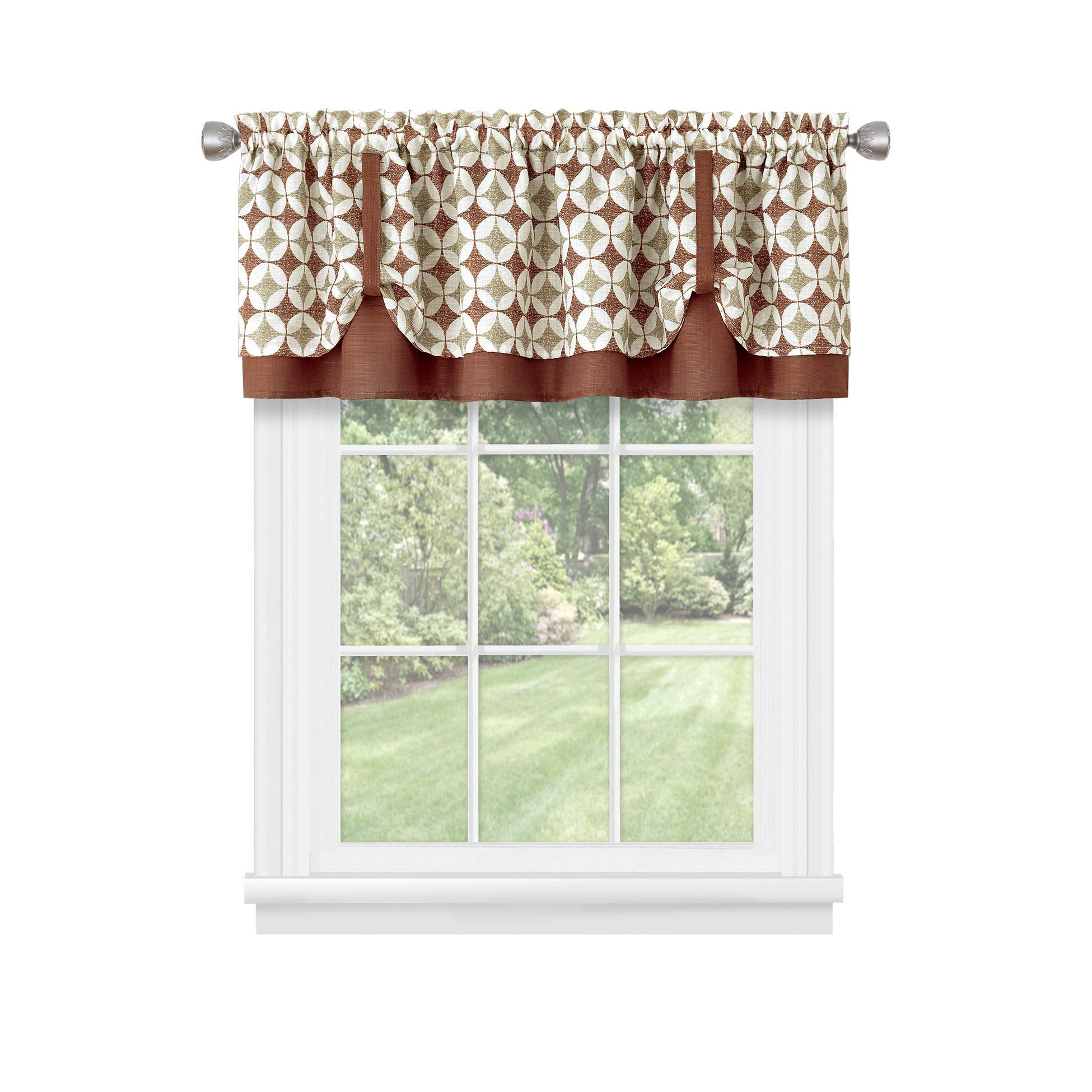 ACHIM Callie Double Layer Pickup Valance 58x14 - Spice/Tan