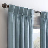 Waverly Serendipity 10 Pinch Pleat Light Filtering Rod Pocket Window Curtain for Living Room (1 Panel), 50 in x 95 in, Blue