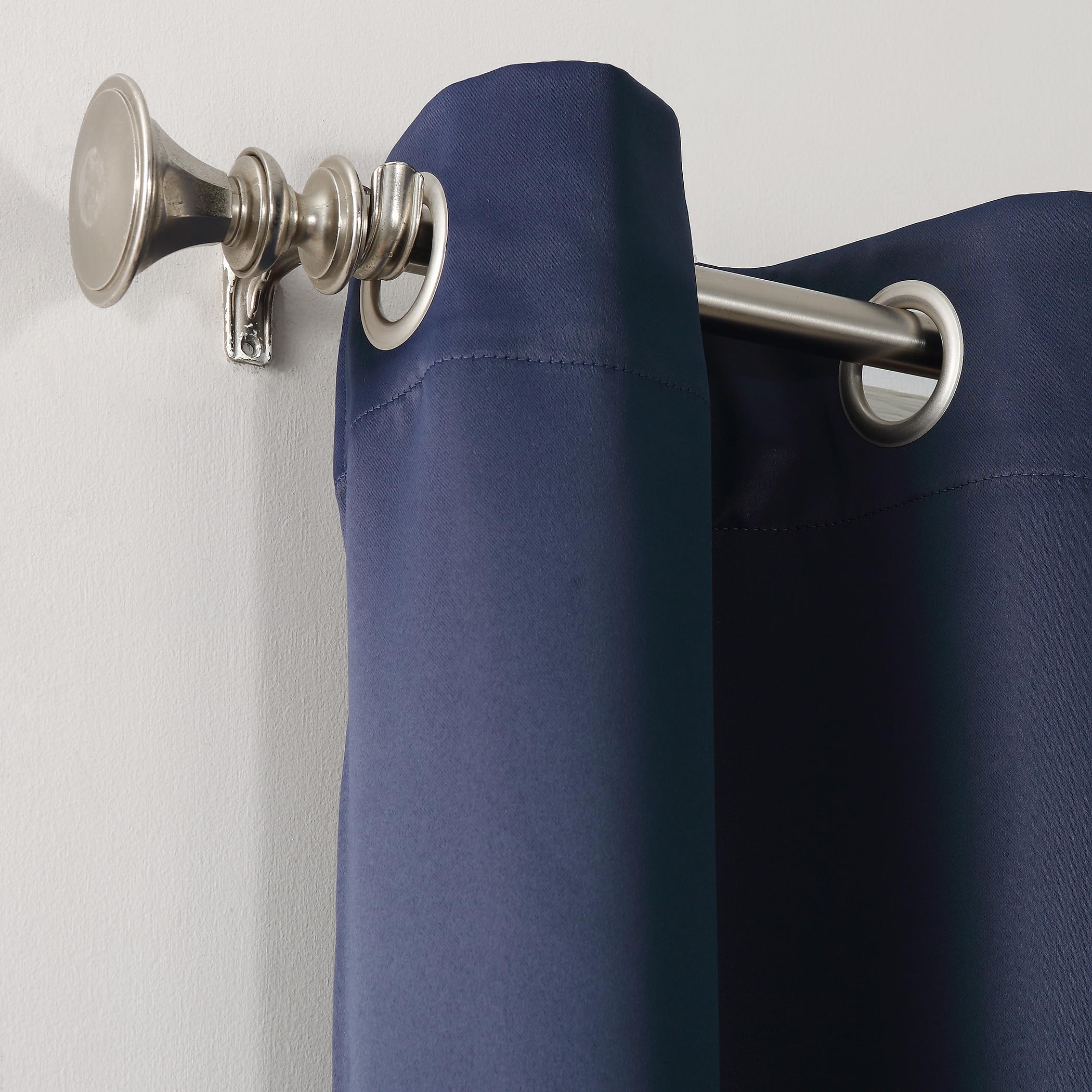 Sun Zero Easton Energy Saving Blackout Grommet Curtain Panel, 84.00" x 40.00", Navy Blue