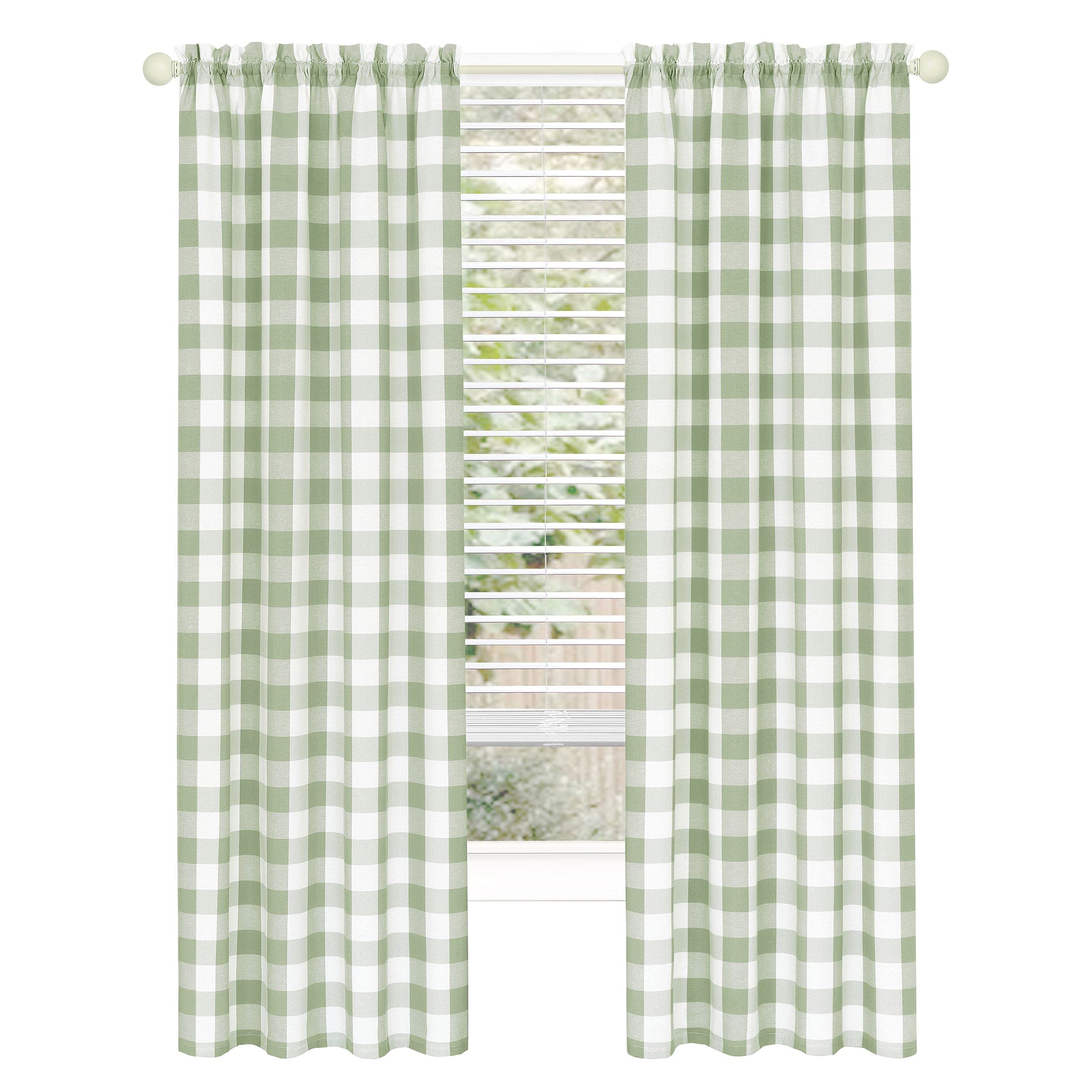 ACHIM Home Furnishings Hunter Rod Pocket Window Curtain Panel, 42" x 84", Apple Green